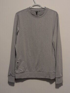 Vuori Ponto Performance Crew Neck Sweatshirt Grey DreamKnit Pullover Running M